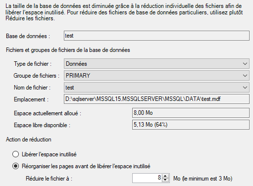 Sélection de la taille cible